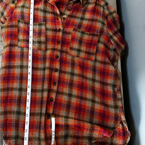 Anthropologie Chelsea & Theodore Multicolor Plaid Shirt - Picture 5 of 6